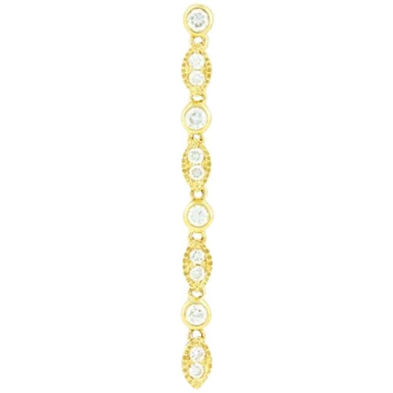 Yvonne Leon's Single Earring Antique in 18 Karat Yellow Gold with Diamonds For Sale