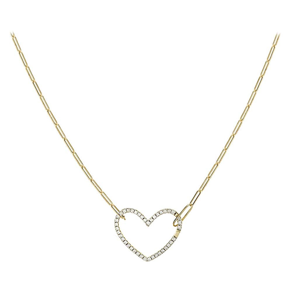 Yvonne Leon's Small Heart Necklace in 18 Carat White Gold and Diamonds ...