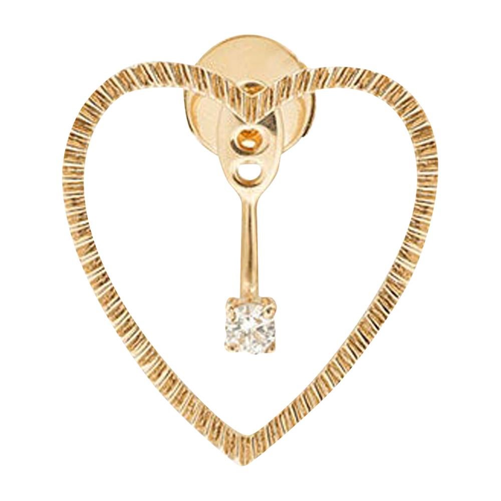 Yvonne Leon's Stud and Ear-Jacket in 18 Carat Pink Gold and Diamond For Sale