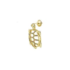Yvonne Leon's Turtle Earring in 18 Karat Yellow Gold With Multicolored Sapphires