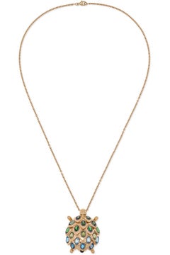 Yvonne Leon's Turtle Necklace in 18 Carat Yellow Gold Multi