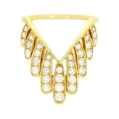 Yvonne Leon's Viviane Coiffe Ring in 18 Carat Yellow Gold and Diamonds