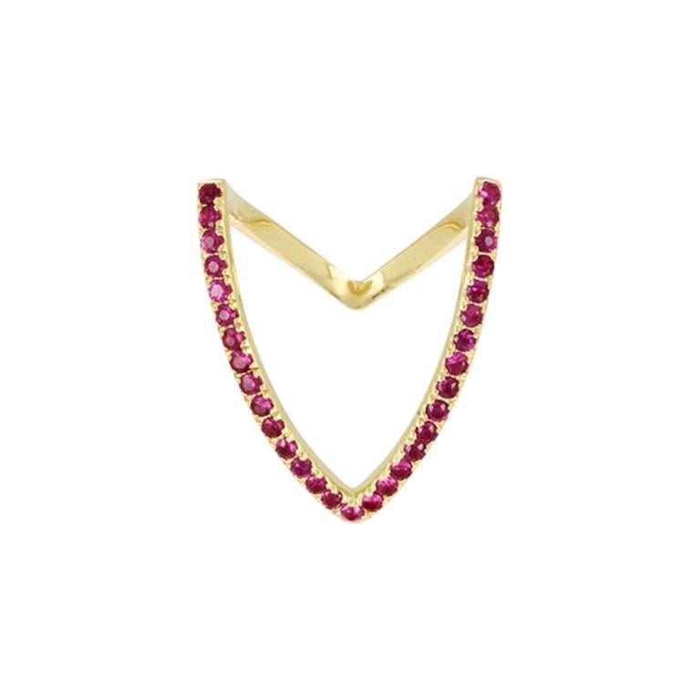 Yvonne Leon
s Viviane Ring in Rubis and 18 Karat Yellow Gold For Sale