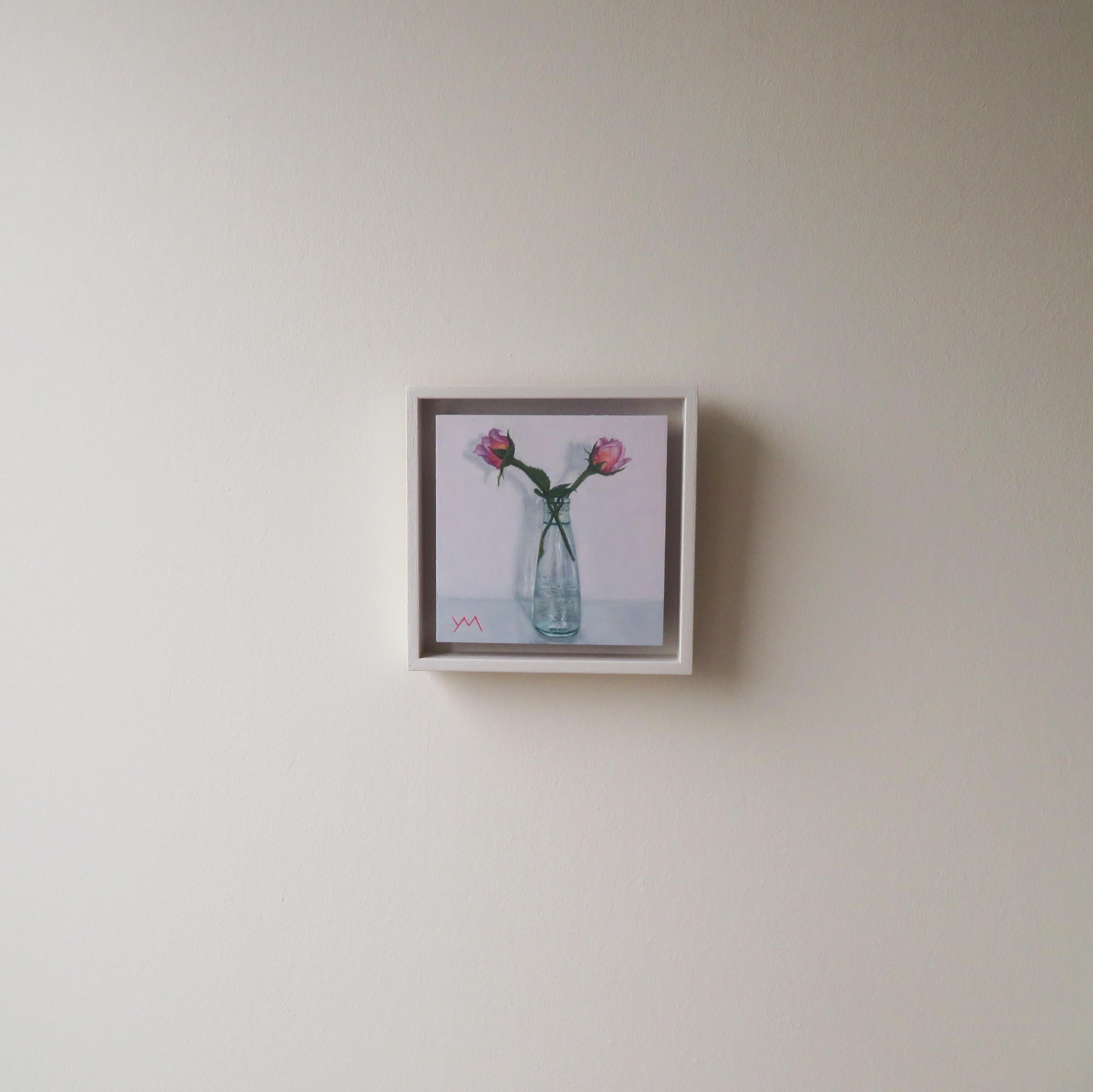„Die letzten Rosenknospen aus meinem Garten“, Stillleben, Ölgemälde – Painting von Yvonne Melchers