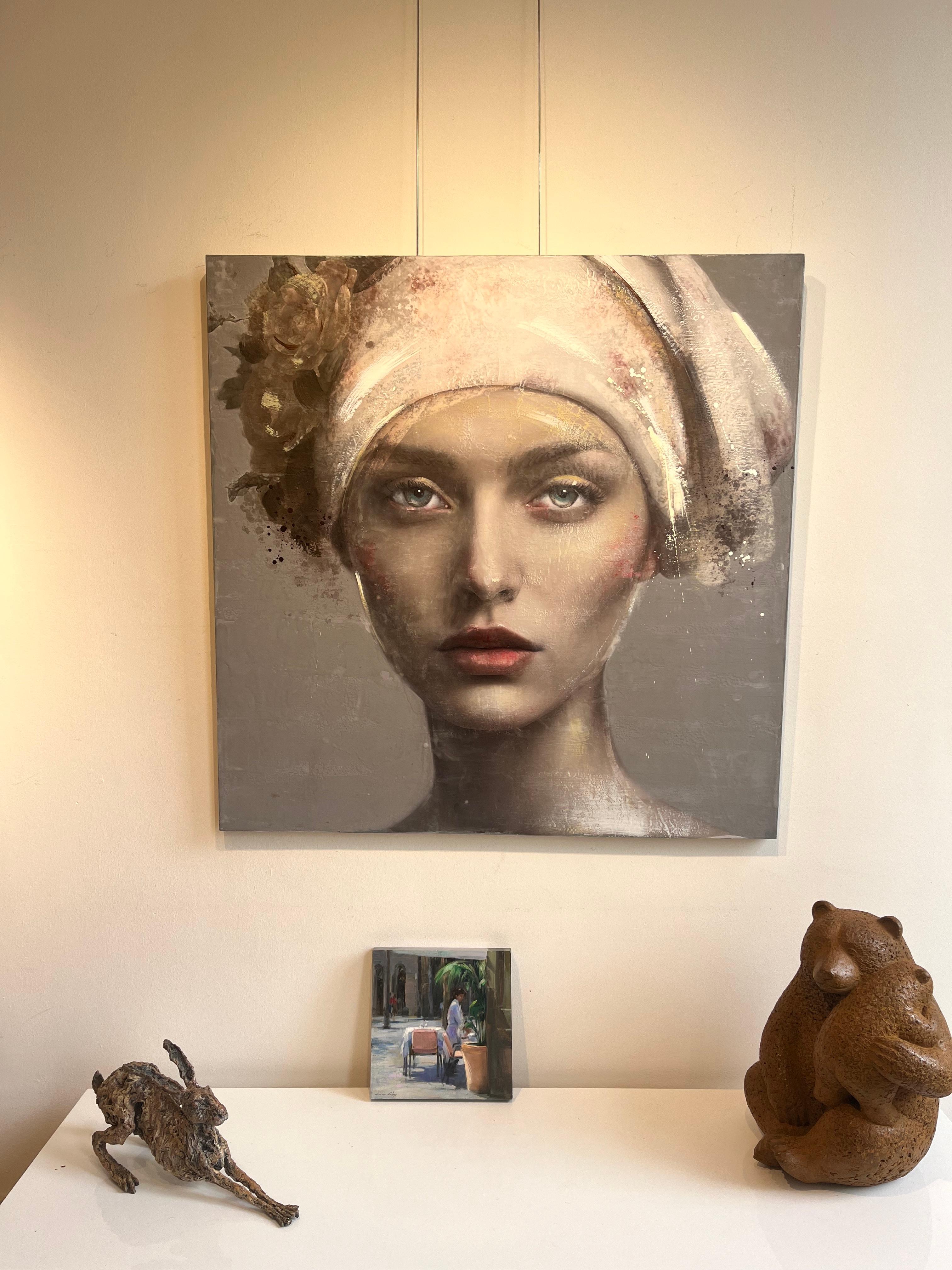 ''Allison'' Ritratto di ragazza olandese contemporaneo, pittura a tecnica mista 3
