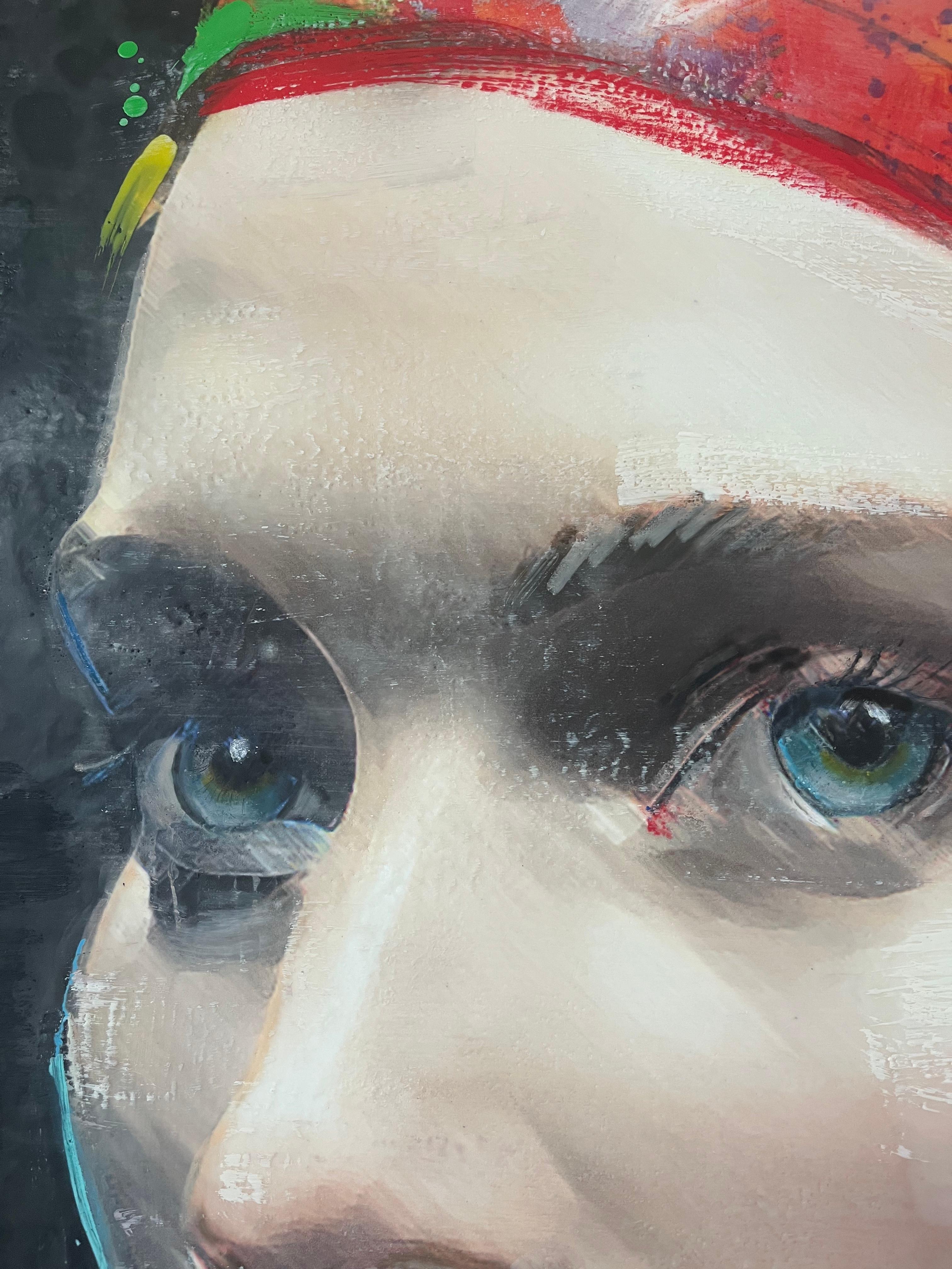 ''Maud'' Ritratto di ragazza olandese contemporaneo, pittura a tecnica mista in vendita 1
