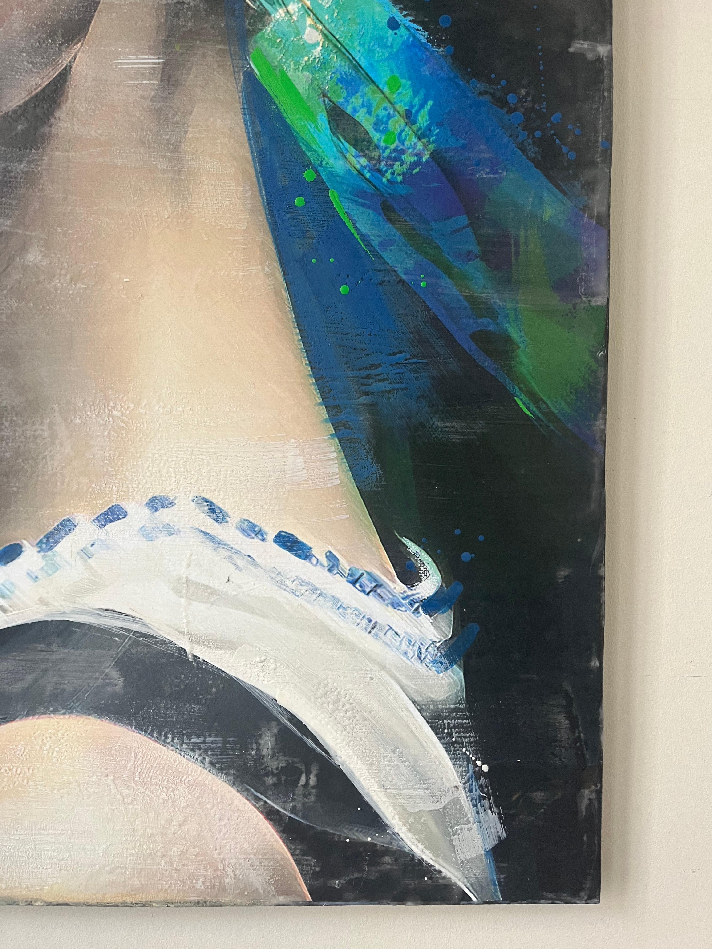 ''Maud'' Ritratto di ragazza olandese contemporaneo, pittura a tecnica mista in vendita 2