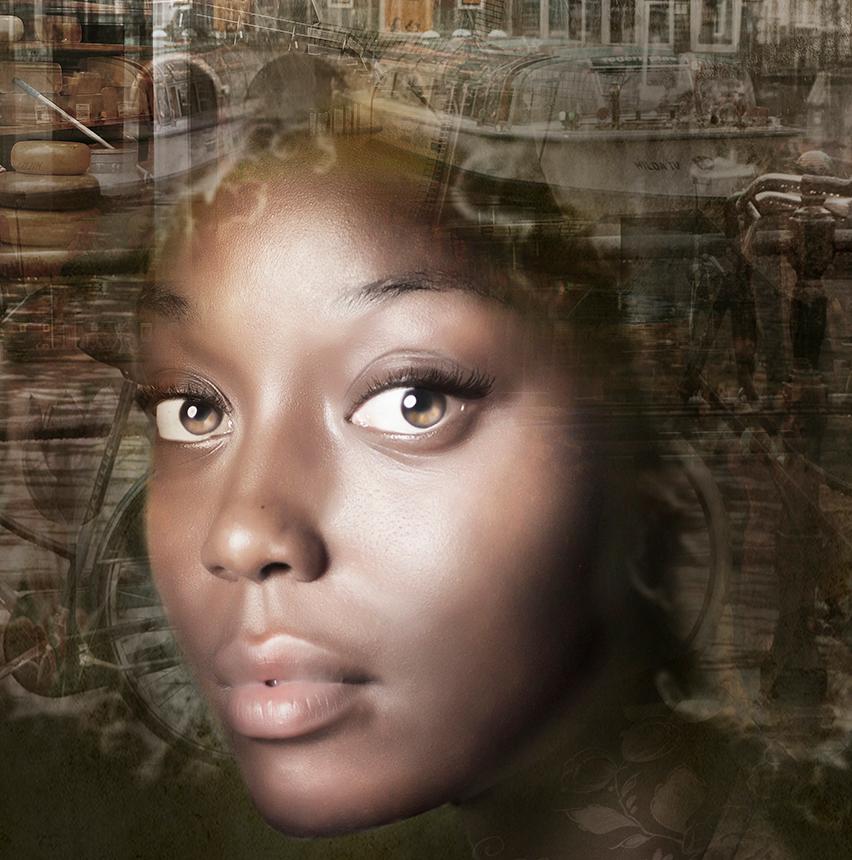 ''Holanda'', Retrato de niña con Holanda, Países Bajos - Photograph de Yvonne Michiels
