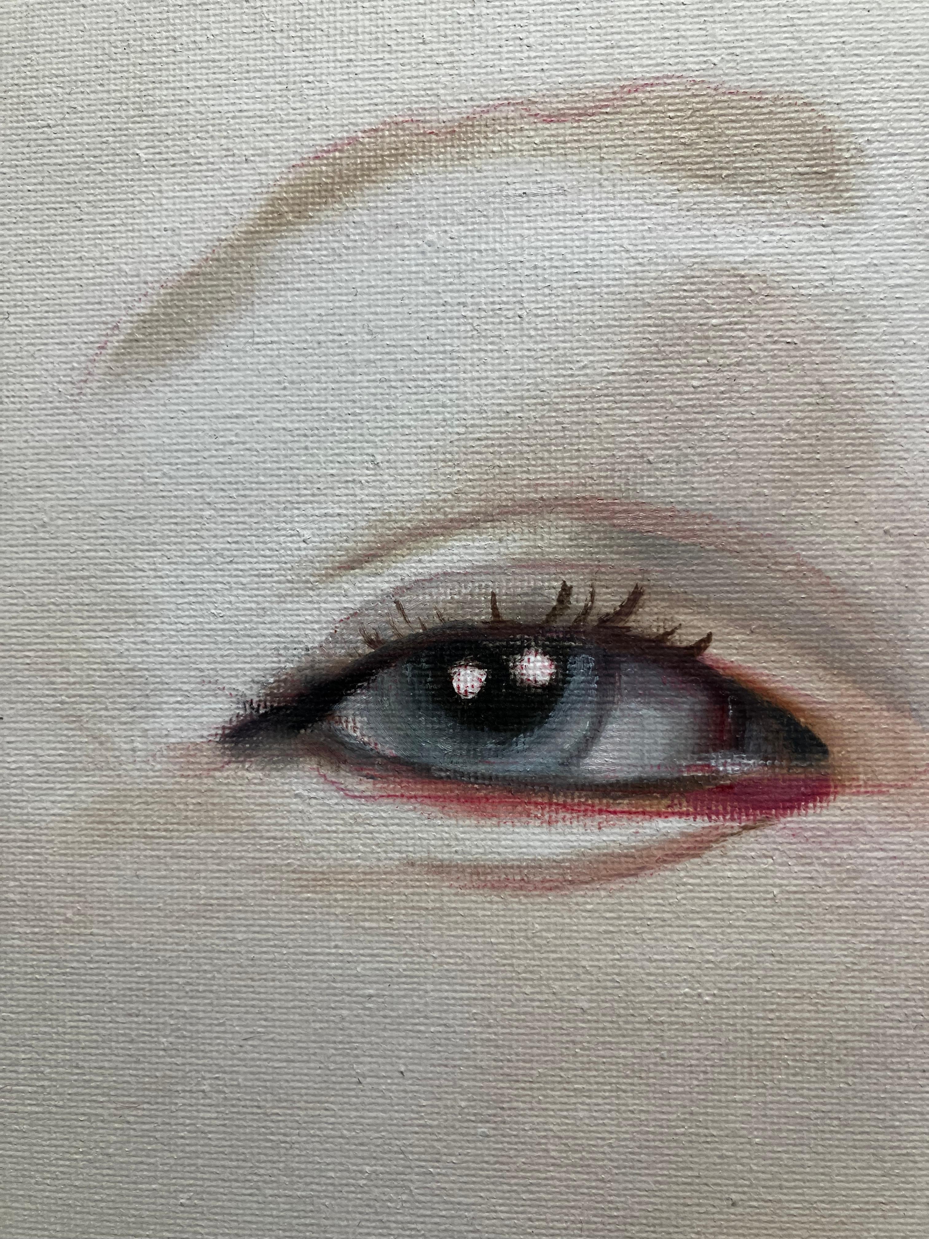 ''Julia'' Peinture contemporaine hollandaise d'une jeune fille aux tresses noires en vente 1
