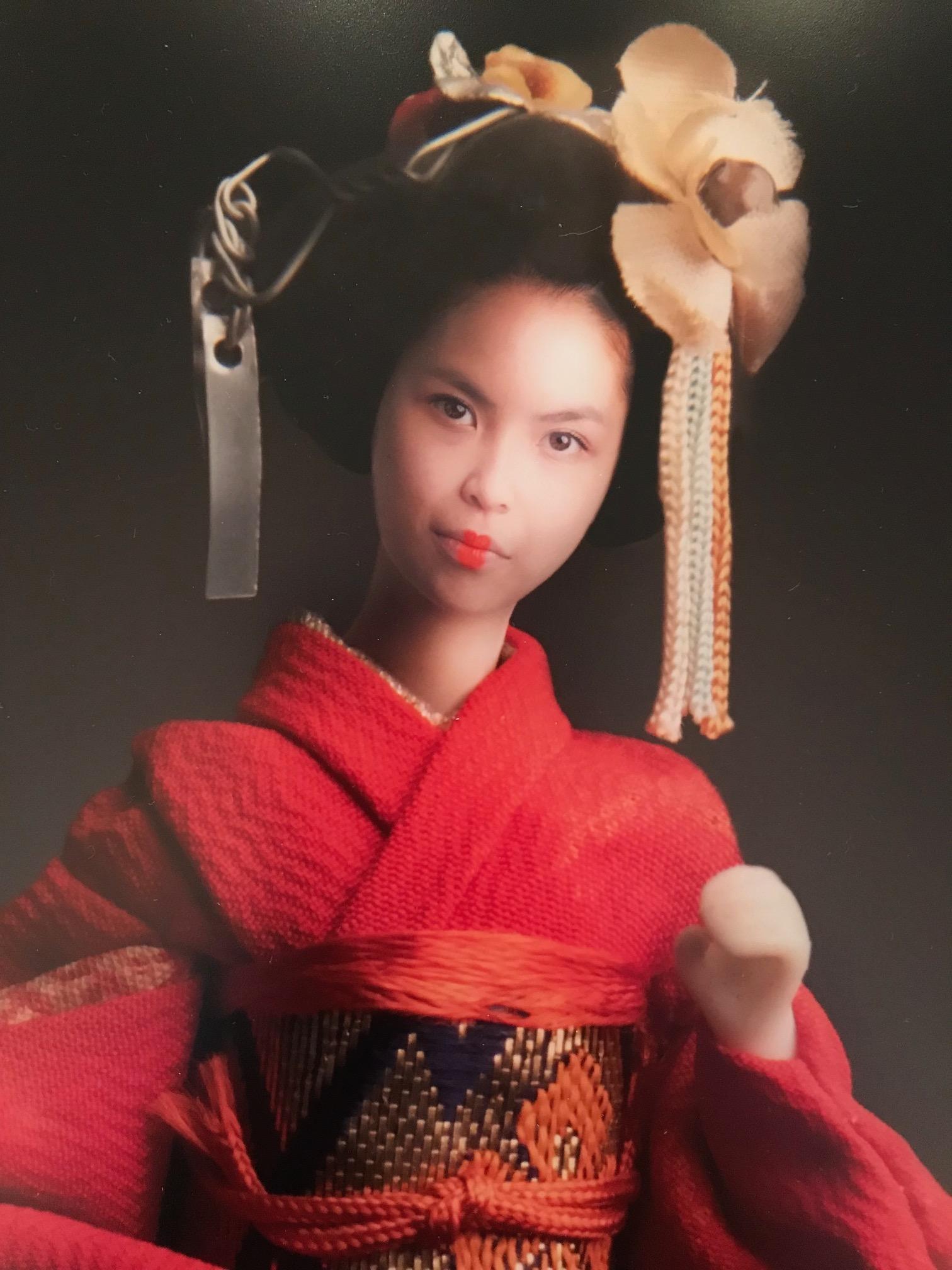 ''Living Doll Li-An'' Portrait of a Living Doll in Japanese Costume - Photograph by Yvonne Michiels