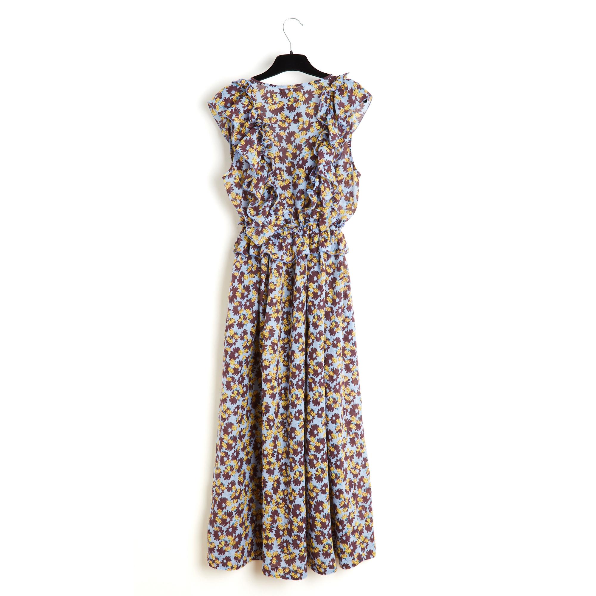 De las mujeres Yvonne S 2018 Túnica Marie Antoinette TS Floral Azul Lino Vestido Midi UK8 US6 en venta