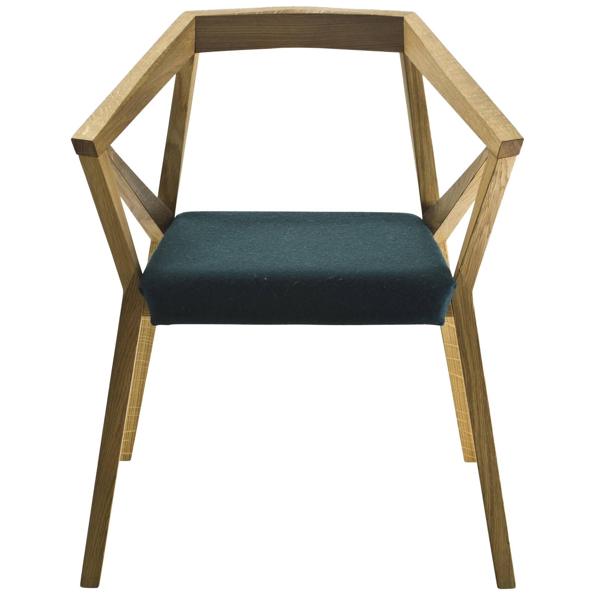 YY Chair in Natural, Oiled or Black Oak with Seat in Fabric or Leather by Moroso For Sale