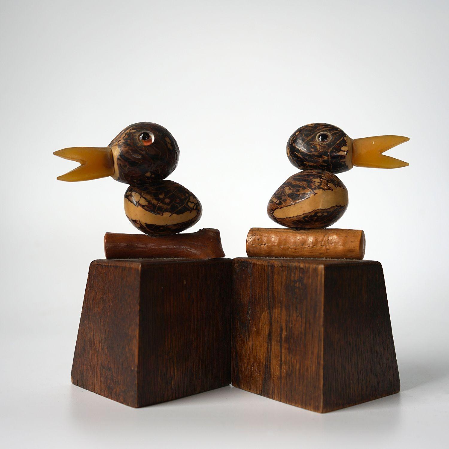 Yz Nut Bird Bookends by Henry Howell and Co. 1920's In Good Condition In Bristol, GB