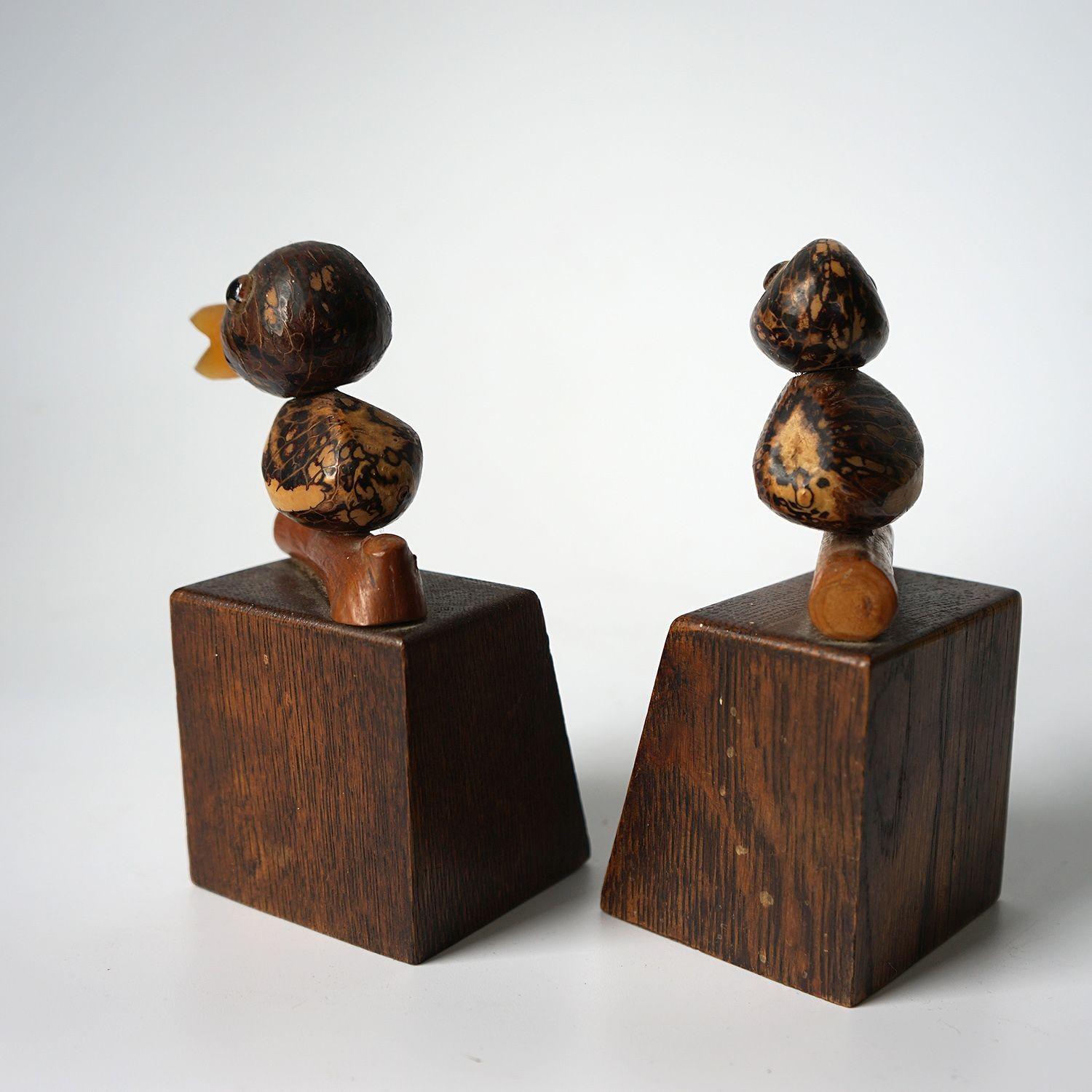 Nutwood Yz Nut Bird Bookends by Henry Howell and Co. 1920's