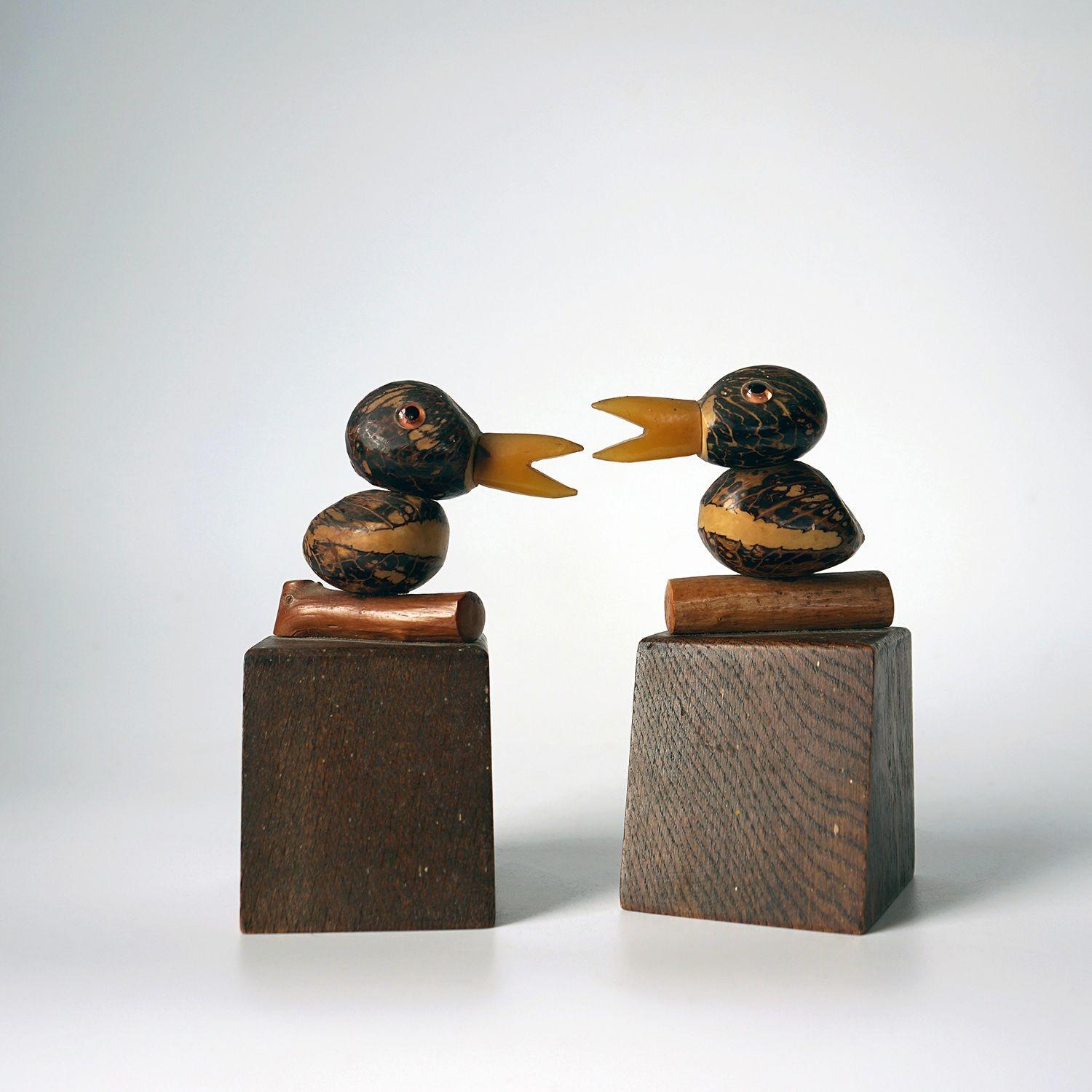 Yz Nut Bird Bookends by Henry Howell and Co. 1920's 3