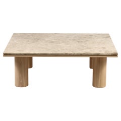 Yzma Low Coffee Table with Marble Top and Solid Oak (The Oak Saga Collection)