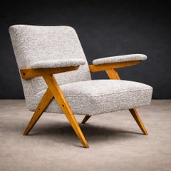 “Z” Armchair in Pau Marfim Wood & Bouclé by José Zanine Caldas, Brazil, 1950s