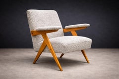“Z” Armchair in Pau Marfim Wood & Bouclé by José Zanine Caldas, Brazil, 1950s