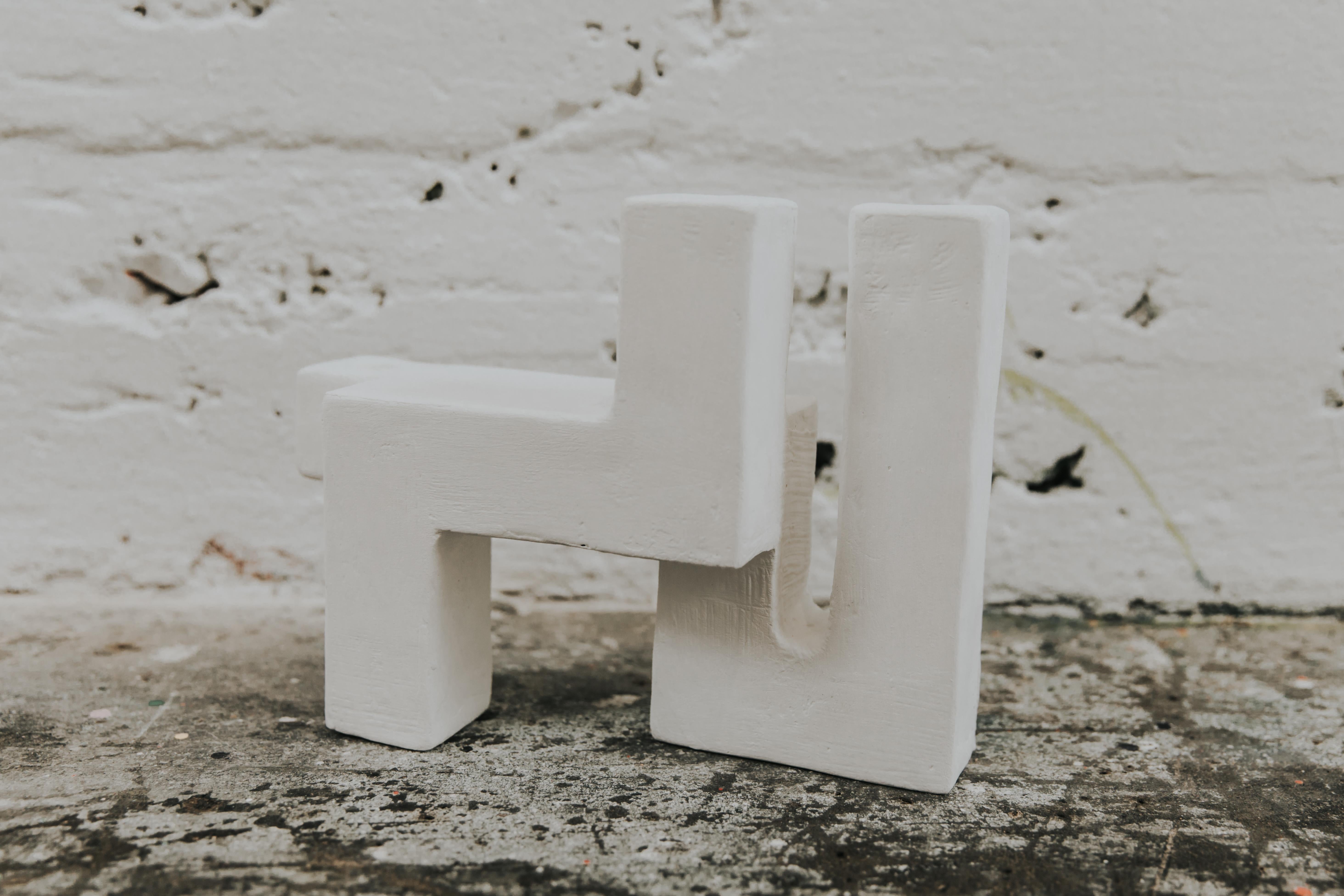 Post-Modern Z Candle Holder in Gypsum & Fiberglass by Brent Warr Studios For Sale