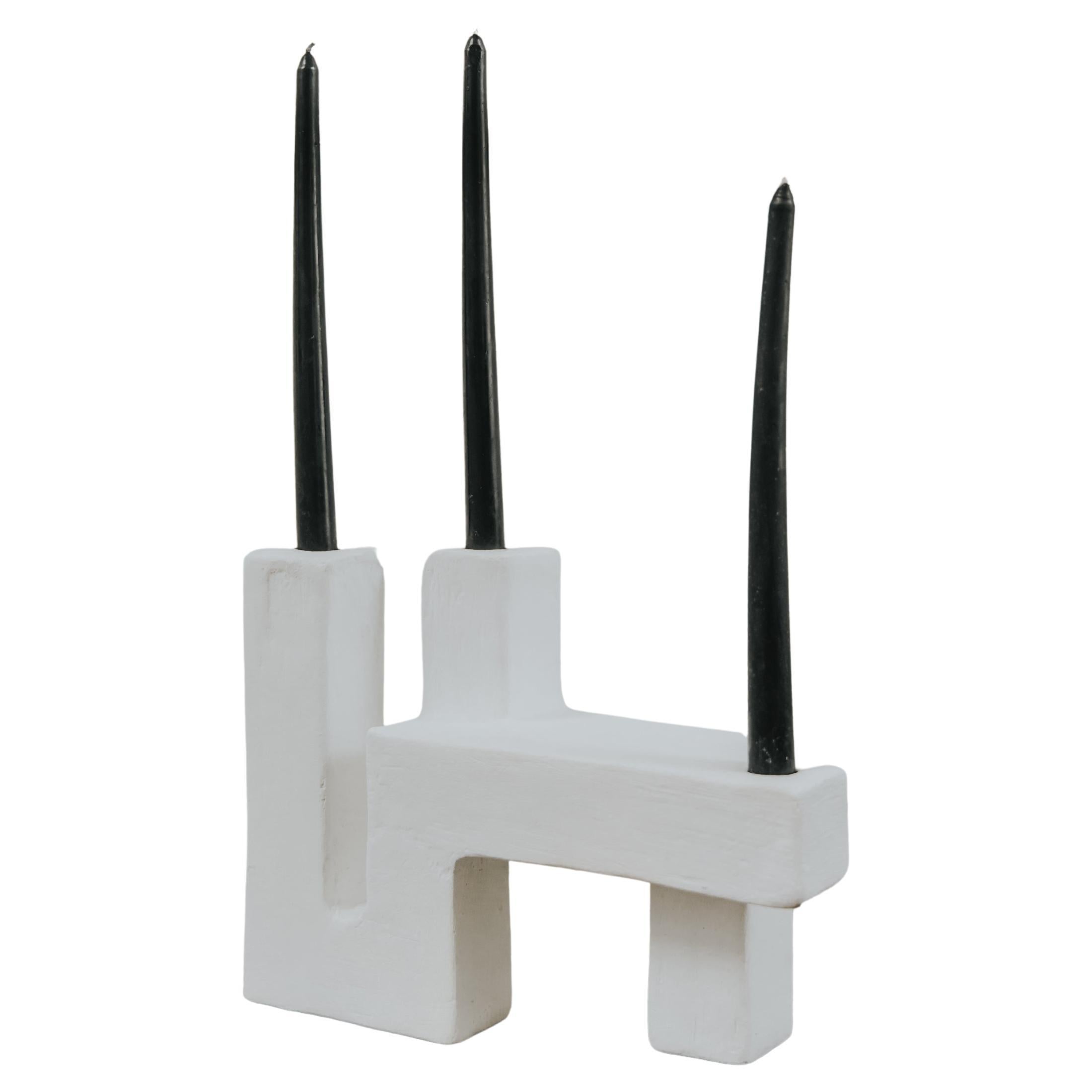 Z Candle Holder in Gypsum & Fiberglass by Brent Warr Studios