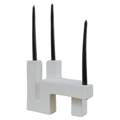 Z Candle Holder in Gypsum & Fiberglass by Brent Warr Studios
