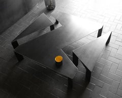 Z Coffee Table in Raw Steel Hand-Crafted