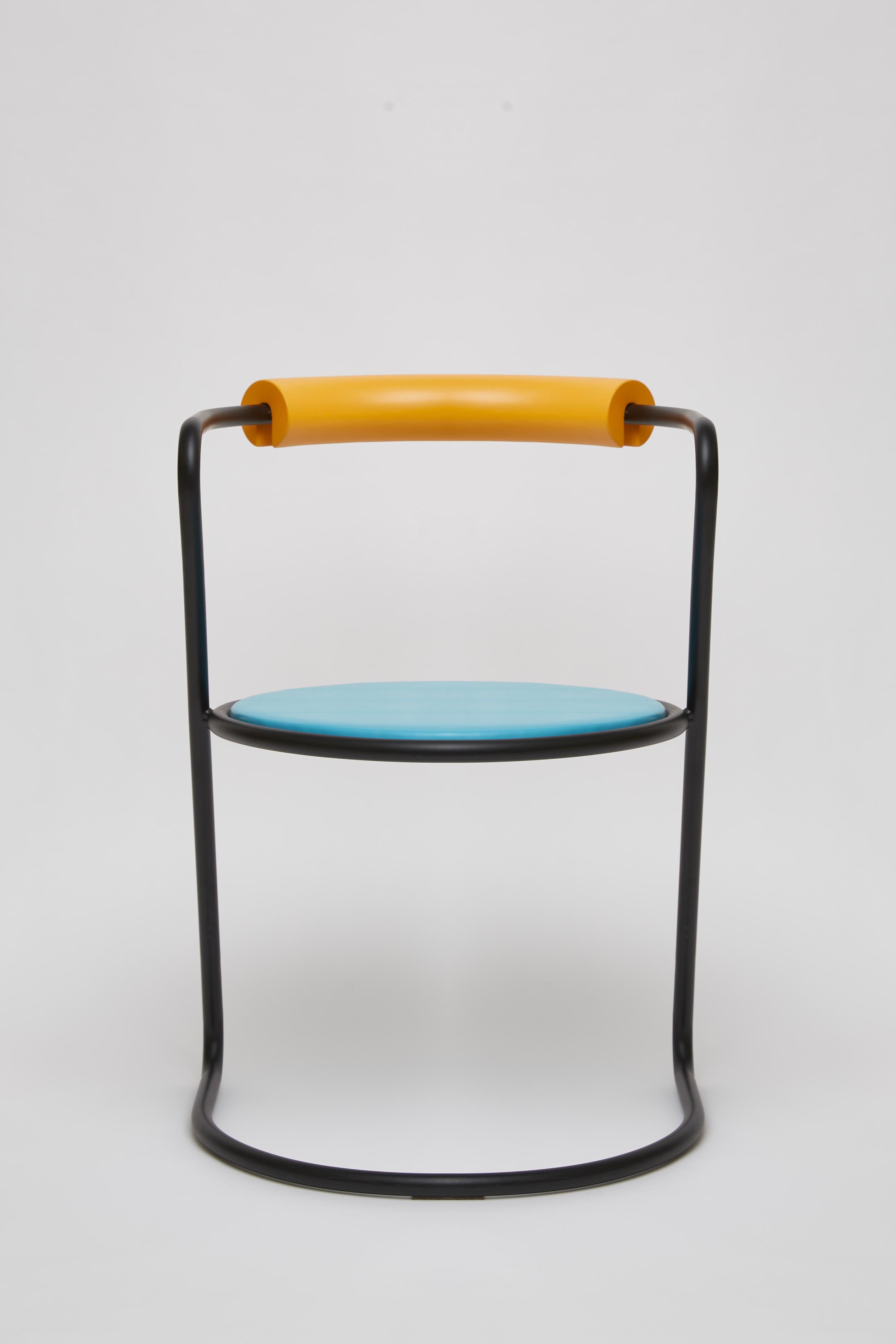 Other Z-Disk Chair, Black, Orange & Light Blue For Sale