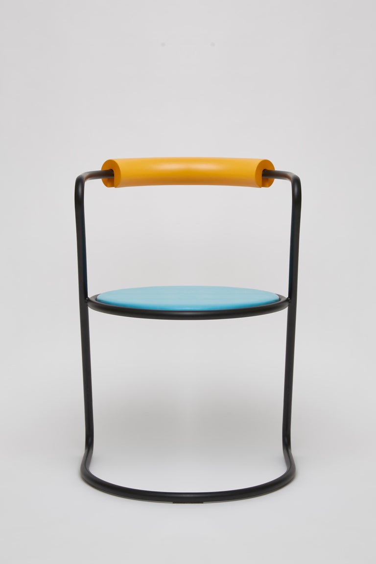 Z-Disk Chair, Black, Orange and Light Blue For Sale at 1stDibs