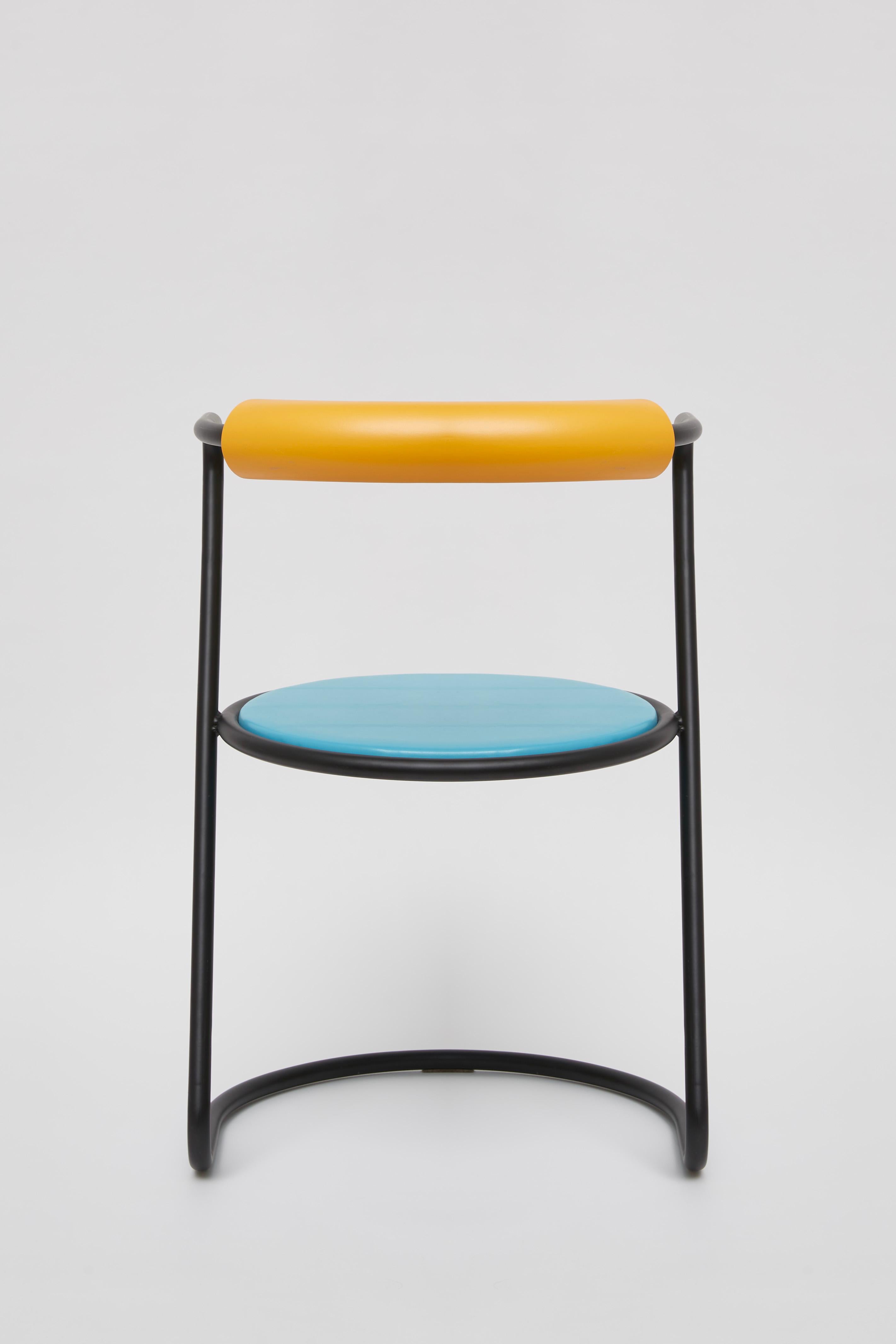 Z-Disk Chair, Black, Orange & Light Blue In New Condition For Sale In Milano, IT