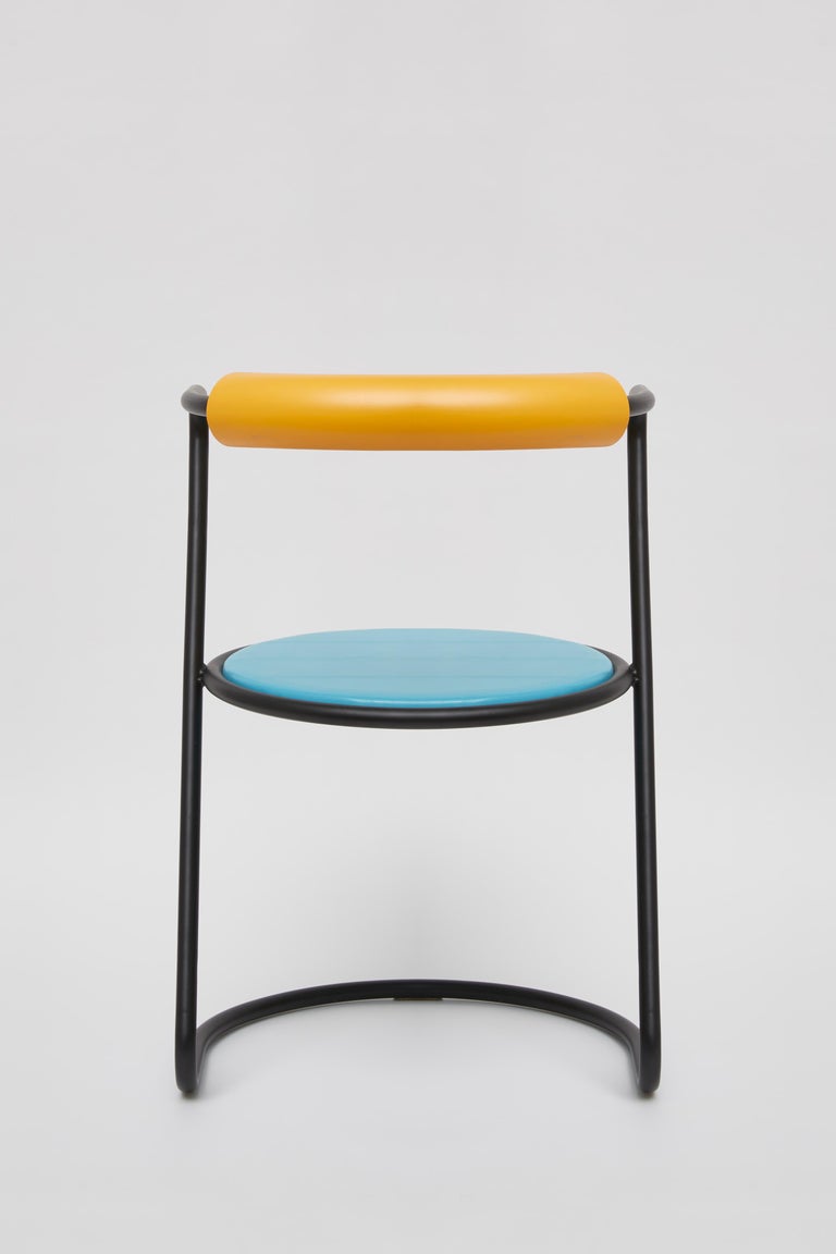 Z-Disk Chair, Black, Orange and Light Blue For Sale at 1stDibs