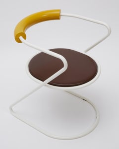 Z-Disk Chair, White, Yellow & Brown