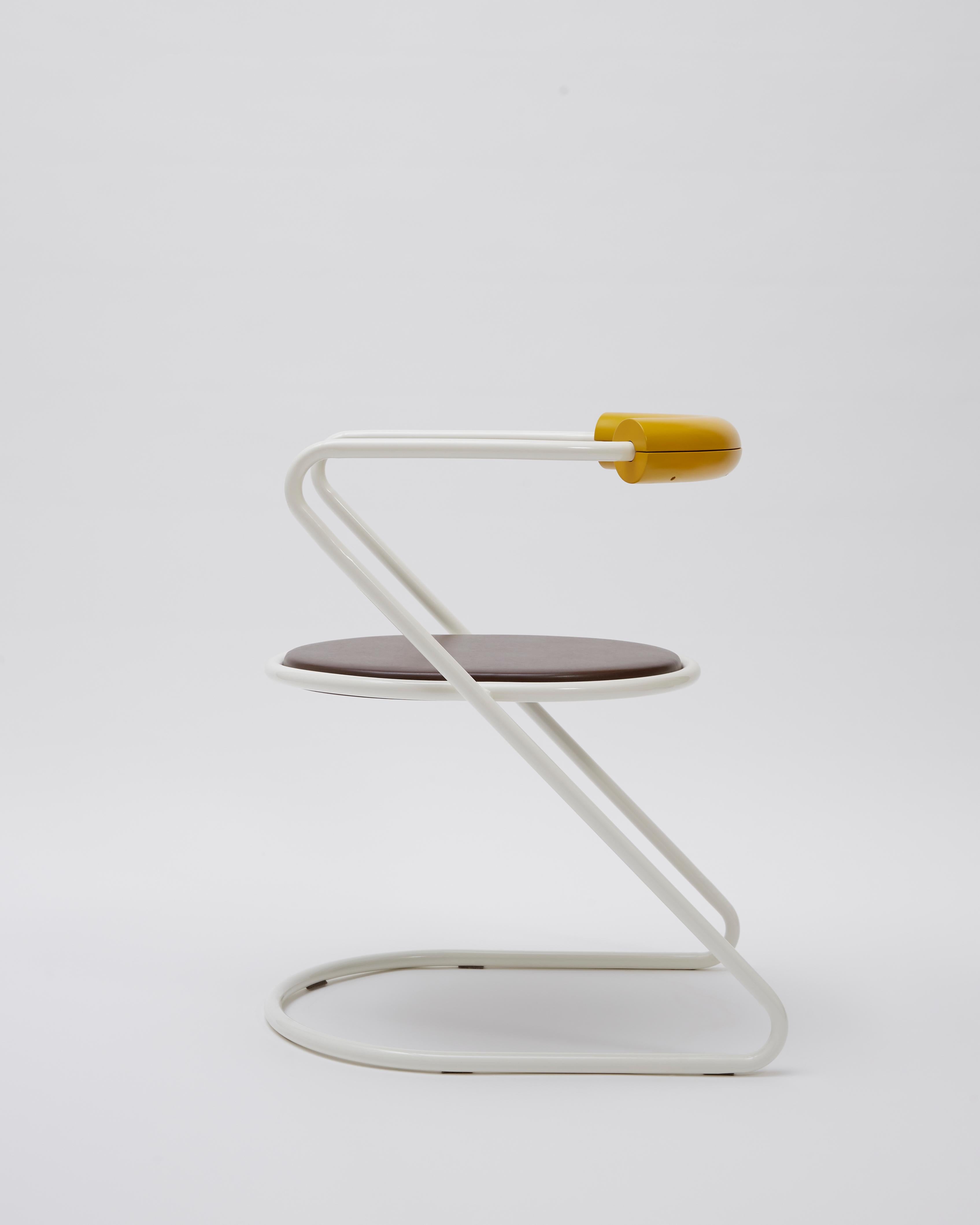 Other Z-Disk Chair, White, Yellow & Brown For Sale