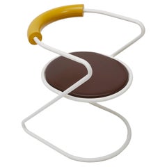 Z-Disk Chair, White, Yellow & Brown