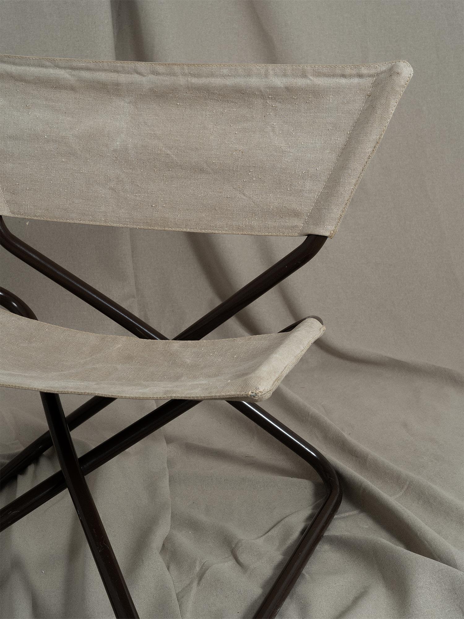 Metal Z-Down folding chair by Erik Magnussen produced by Torben Ørskov, Denmark For Sale