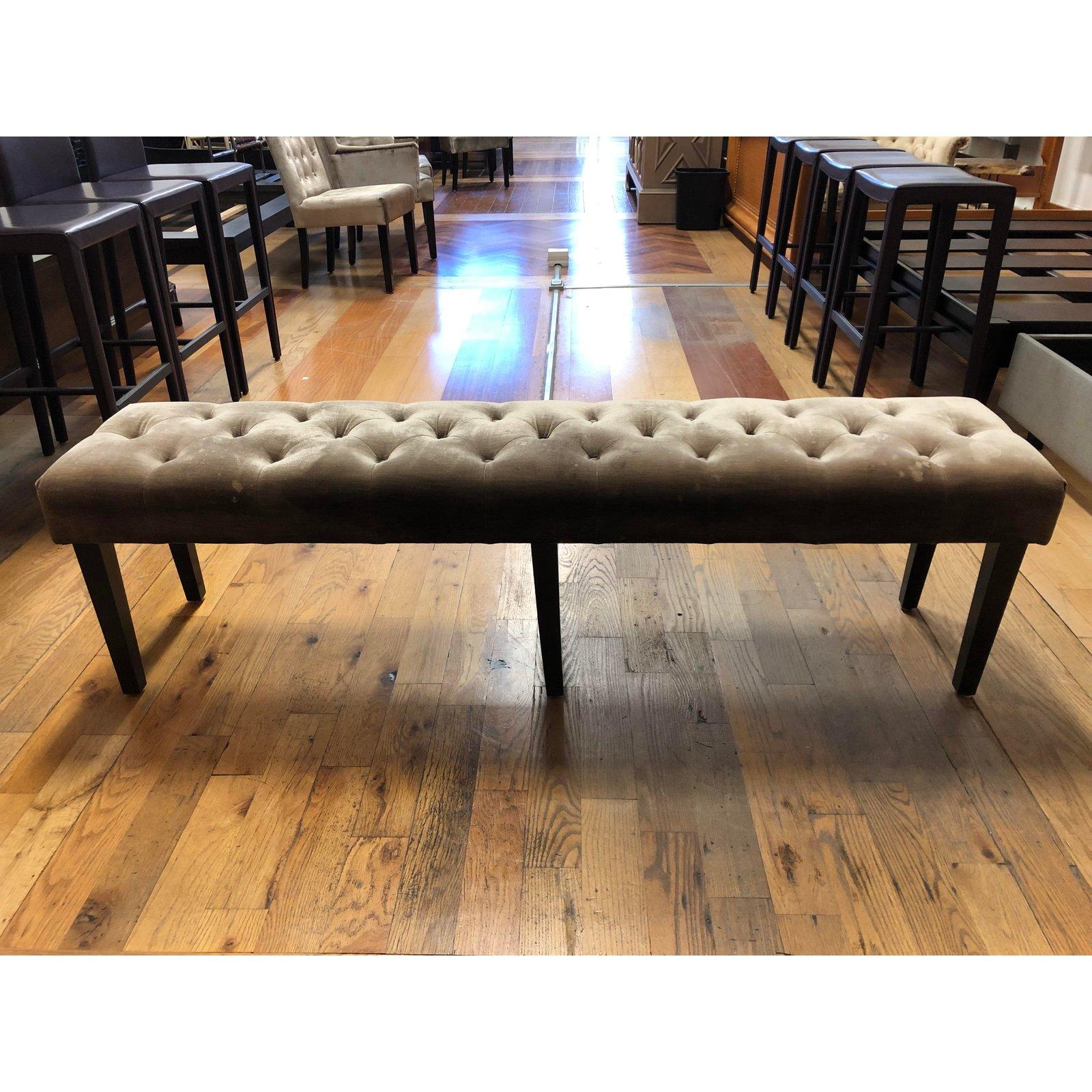 Z Gallerie Lola Silky Champagne Velvet Bench For Sale at 1stDibs z
