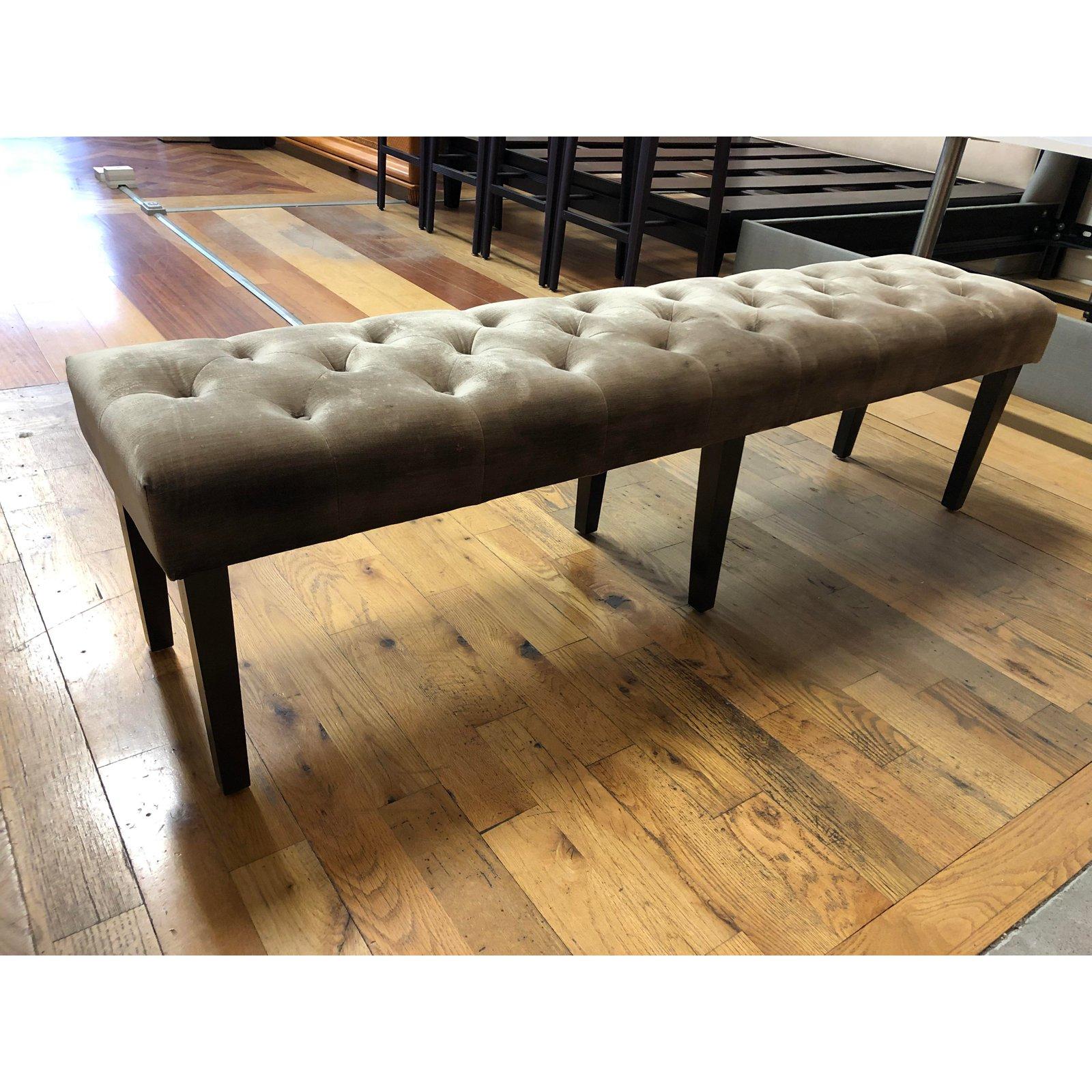 Z Gallerie Lola Silky Champagne Velvet Bench For Sale at 1stDibs z