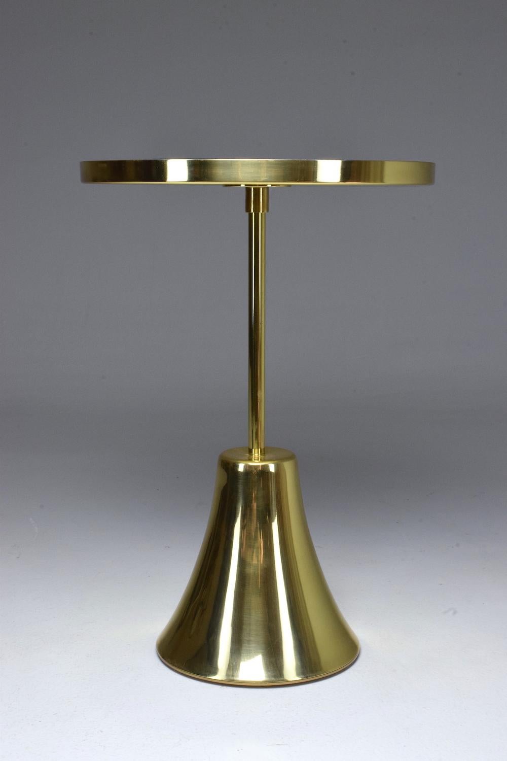 Modern Contemporary Brass and Mosaic Side Table For Sale
