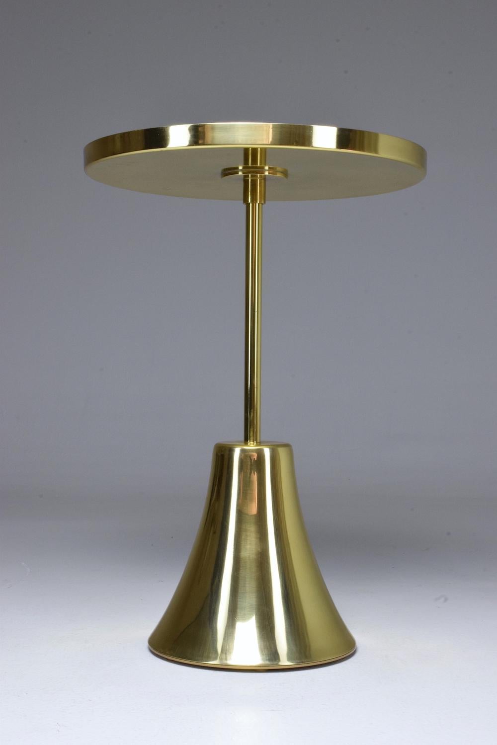 Contemporary Brass and Mosaic Side Table For Sale 3