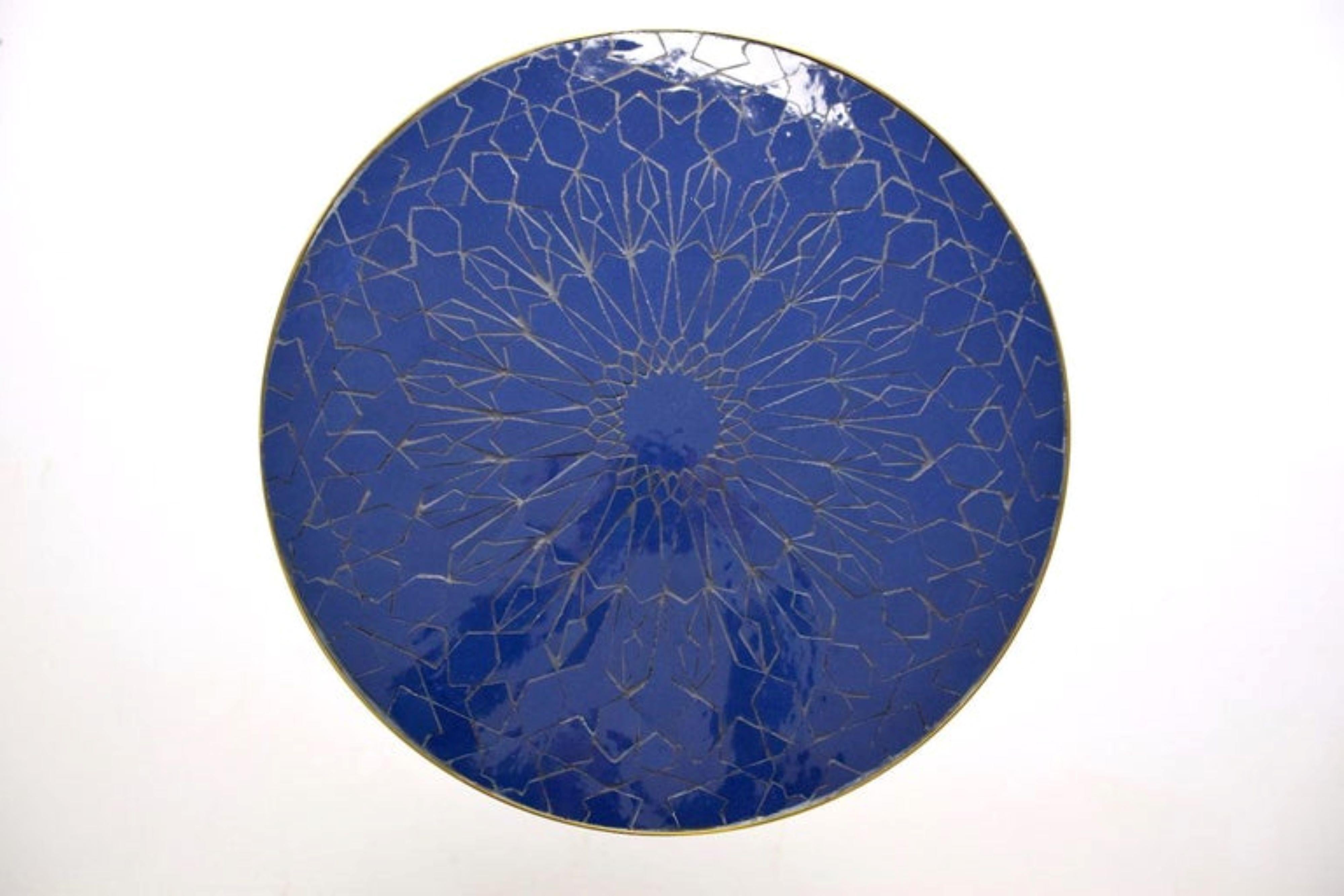 Z-I-I Contemporary Brass Mosaic Side Table, Flow Collection In New Condition For Sale In Paris, FR