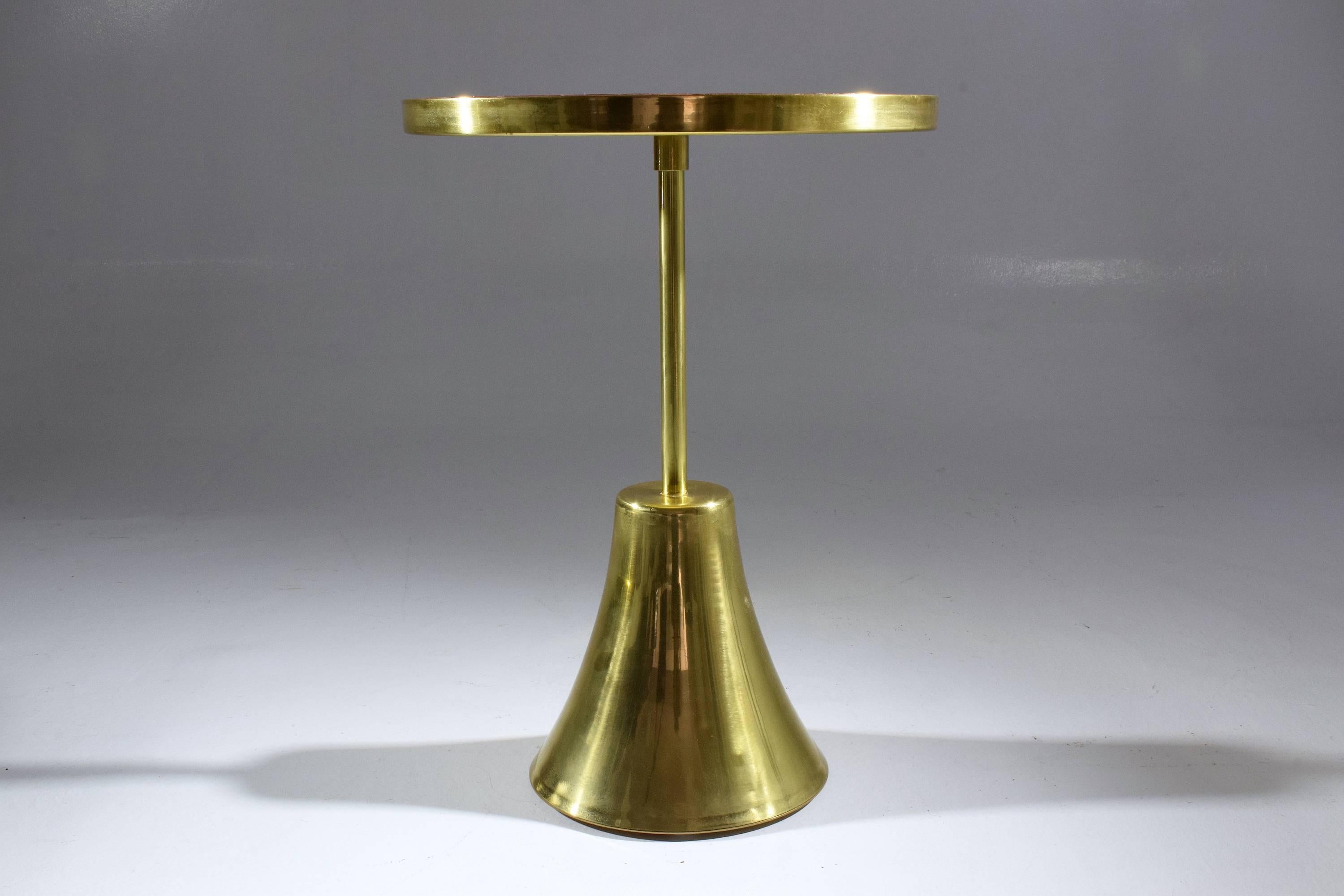 Z-I-I Contemporary Brass Mosaic Side Table, Flow Collection In New Condition For Sale In Paris, FR