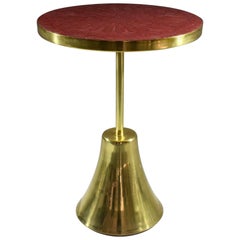 Z-I-I Contemporary Brass Mosaic Side Table, Flow Collection