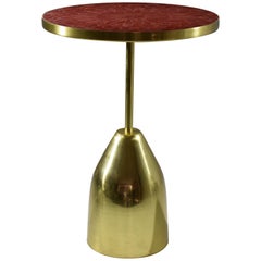 Zel Ora Contemporary Brass Mosaic Side Table, Flow Collection 