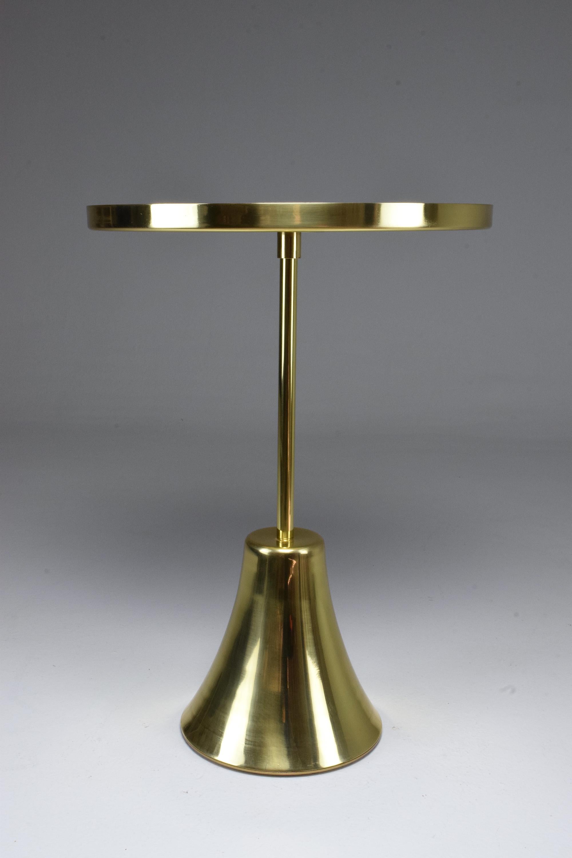 Z-II-I Contemporary Brass Mosaic Side Table, Flow Collection 7