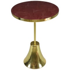 Z-II-I Contemporary Brass Mosaic Side Table, Flow Collection