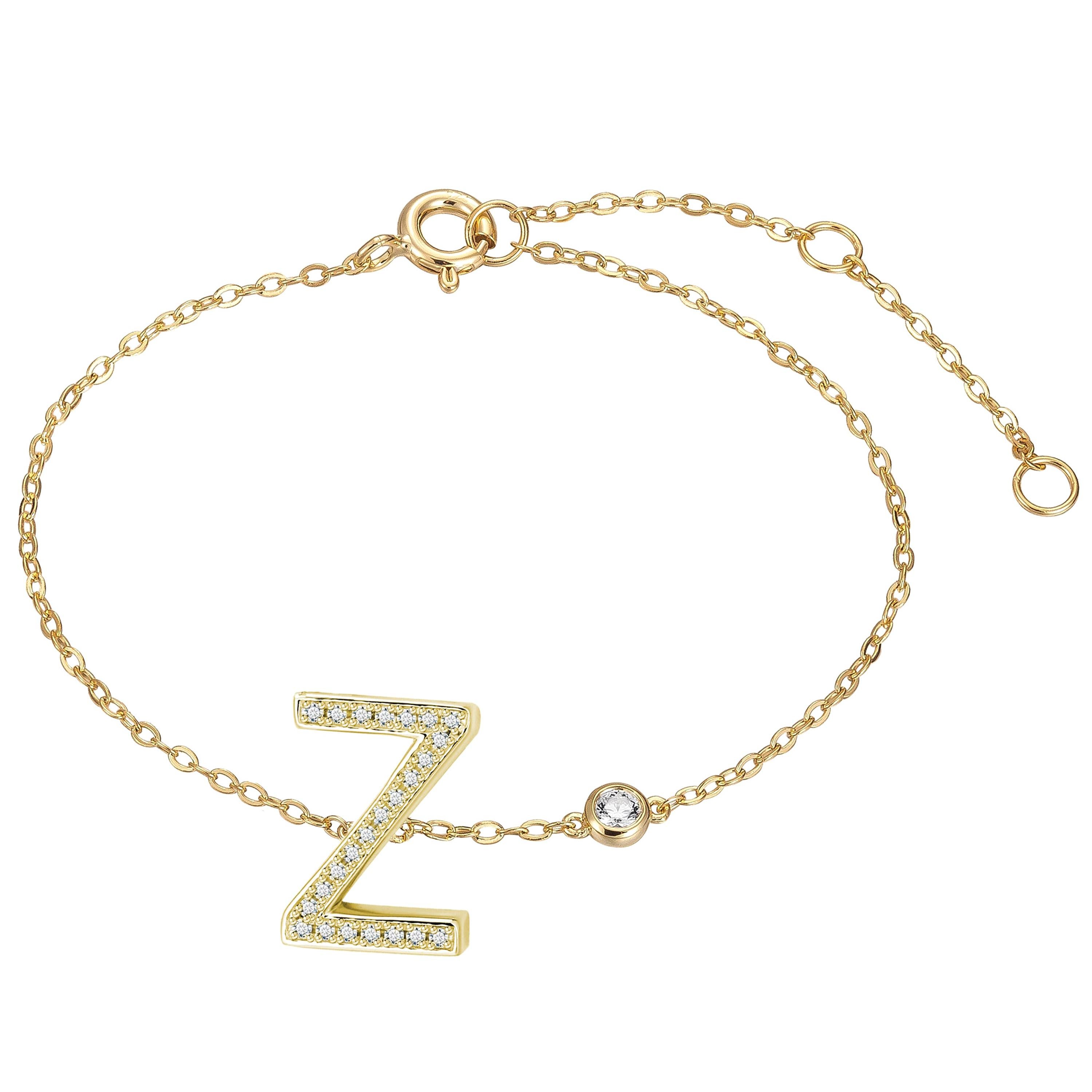 Z Initial Bezel Chain Anklet For Sale