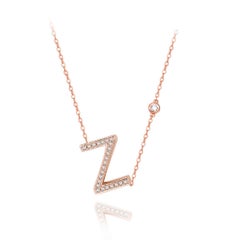 Z Initial Bezel Chain Necklace