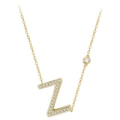 Z Initial Bezel Chain Necklace