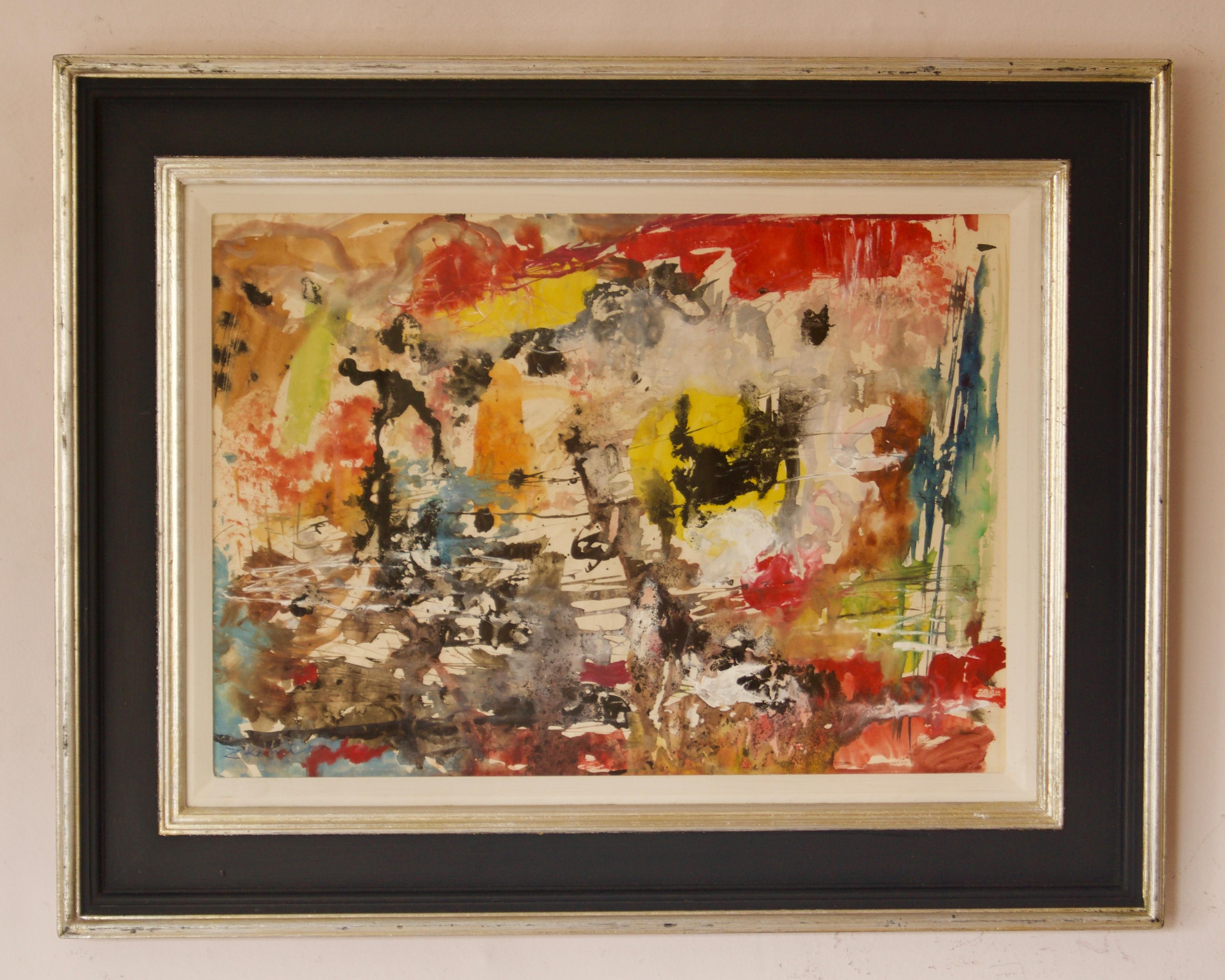Polish Abstract - 20th Century Watercolor by Z. Krajewska For Sale 1