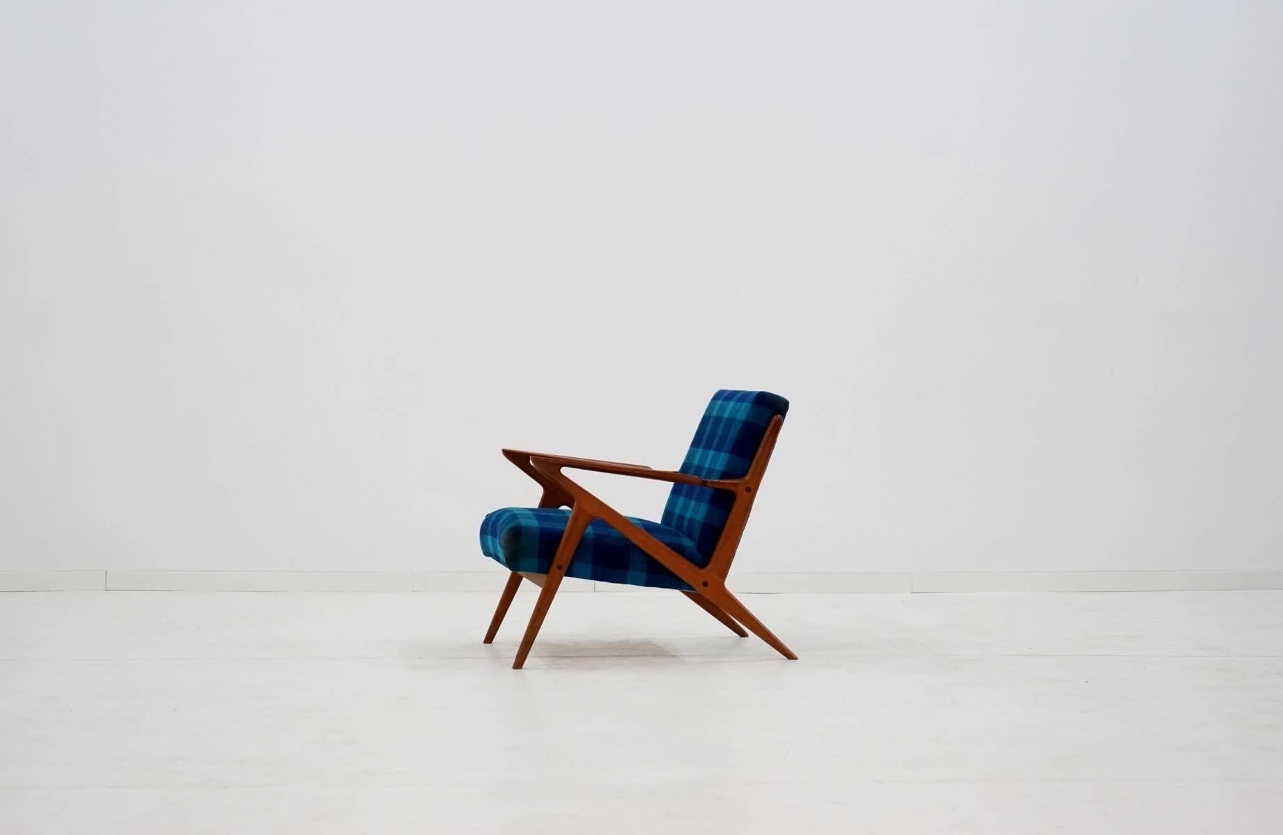 Z Lounge Armchair Chair by Poul Jensen & Selig Midcentury Danish Modern, 1950s In Good Condition In Telgte, DE