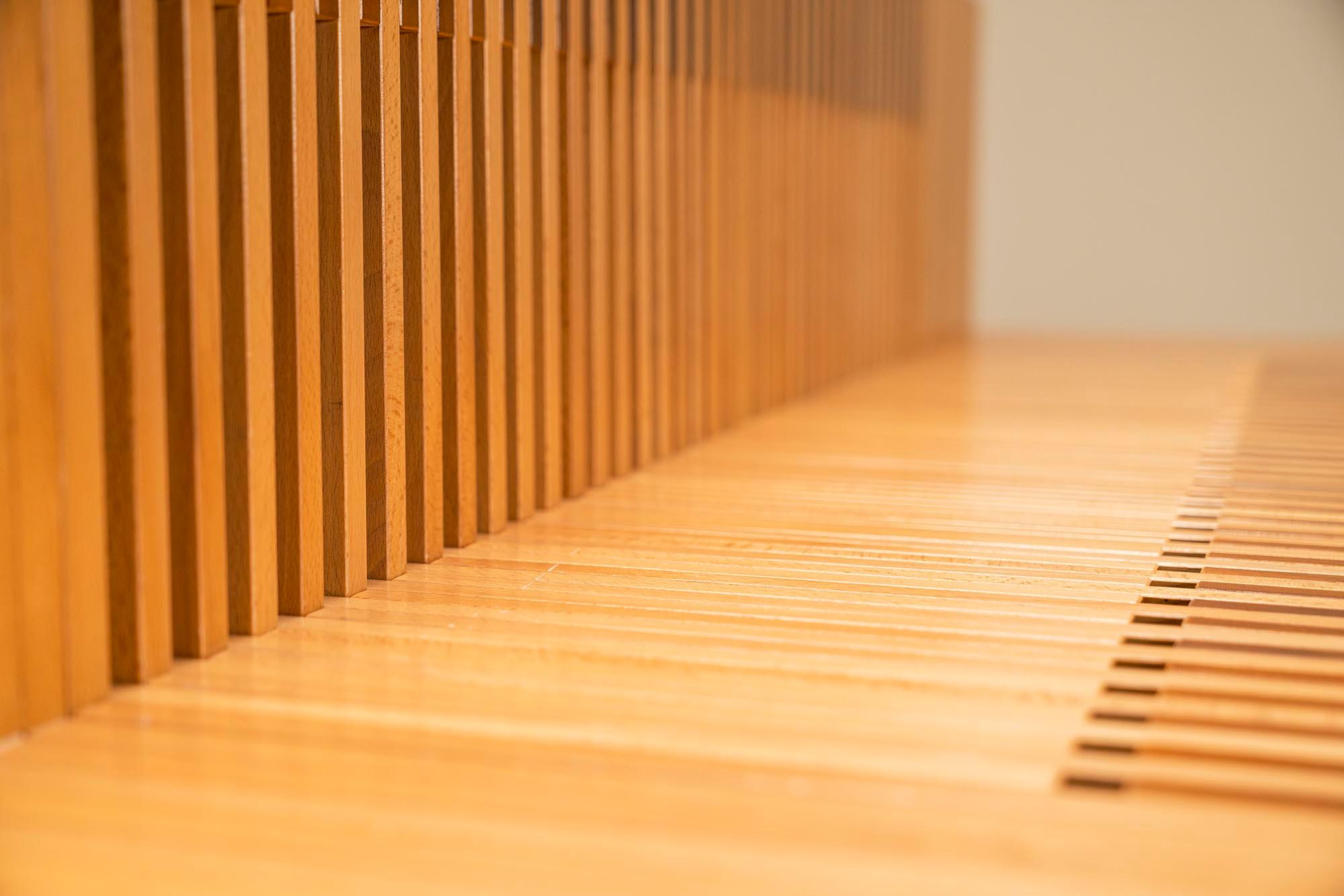 Z-shaped Italian Console in Oak and Walnut, Italy 1980s For Sale at 1stDibs